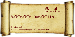 Vörös Aurélia névjegykártya